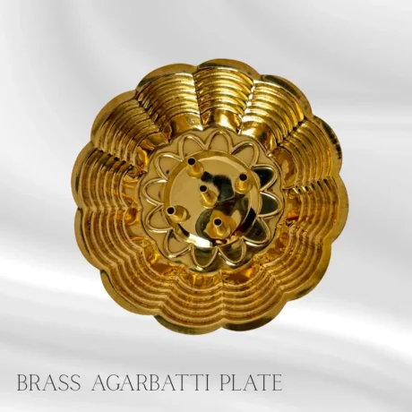 Brass Agarbatti Plate for pooja rituals and incense sticks