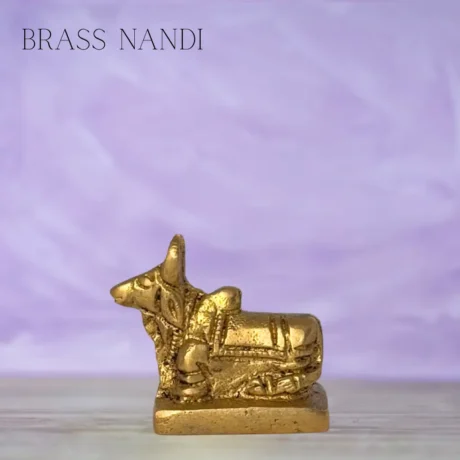 Brass Nandi idol – sacred bull of Lord Shiva for home temple