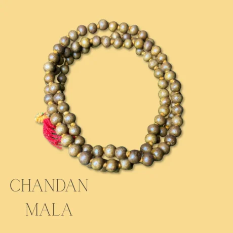 Original Chandan Mala made of Sandalwood Beads for Japa, Meditation, and Daily Pooja – Spiritual Rosary