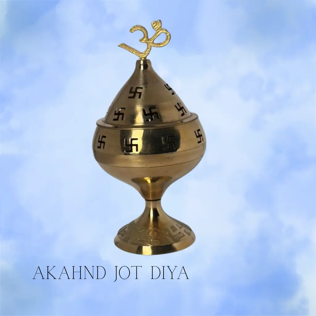 Traditional Brass Akhand Jyot Diya for Temple and Pooja – Eternal Oil Lamp for Prosperity and Devotion