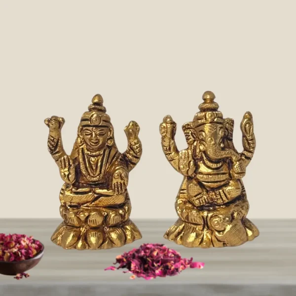 Ganesh Laxmi Idol for pooja rituals, home temples, and festivals at PoojaStore.in