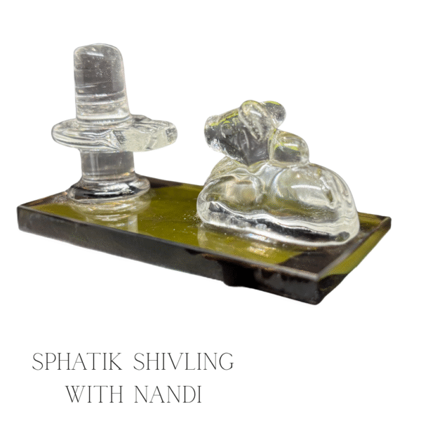 Crystal Shivling with Crystal Nandi for Home & Puja