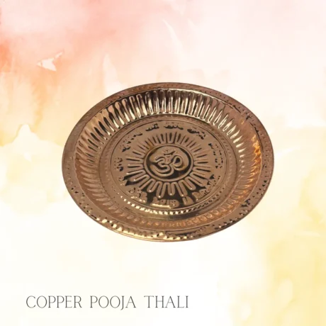 pure copper pooja plate for Hindu rituals and aarti
