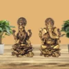 Beautiful brass Laxmi Ganesh idol for Diwali puja and home temple decoration