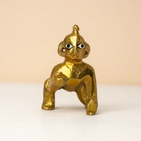 Brass Laddu Gopal idol for home temple and Krishna Janmashtami decoration