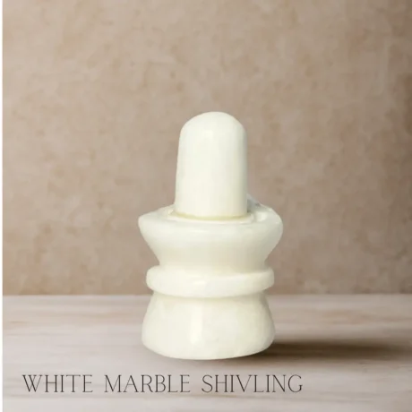 White marble Shivling for home temple and daily pooja rituals