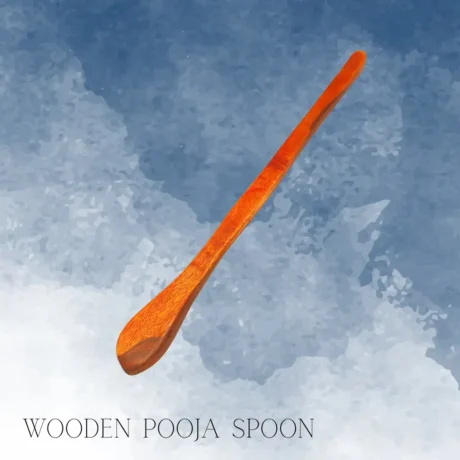 Wooden pooja spoon for kumkum and rice offering at PoojaStore.in