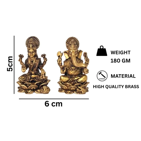 Beautiful brass Laxmi Ganesh idol for Diwali puja and home temple decoration