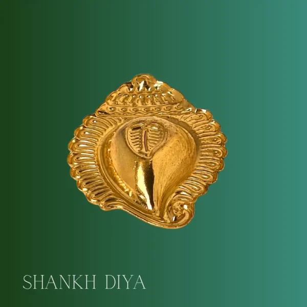 Brass Shankh Diya for pooja rituals – traditional diya lamp for temple and home worship