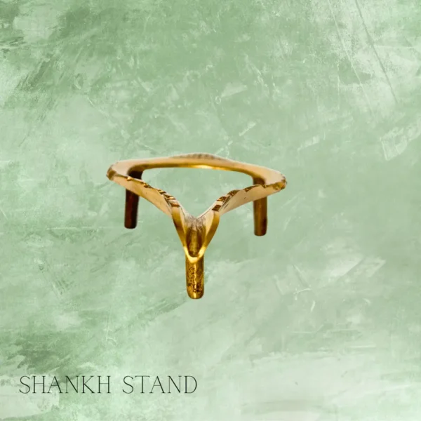 Decorative Shankh Stand for home temple and pooja rituals at PoojaStore.in