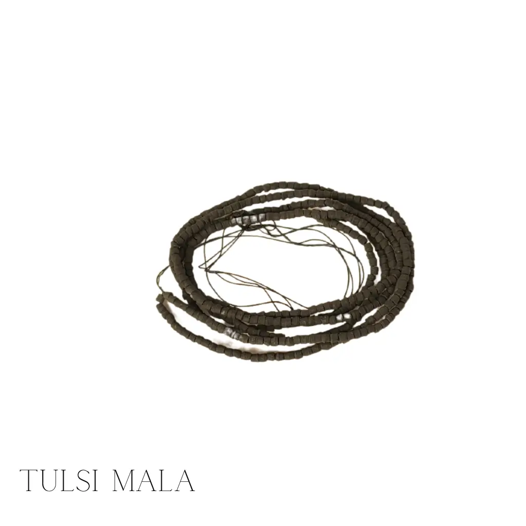 Original black Tulsi mala for meditation and spiritual protection
