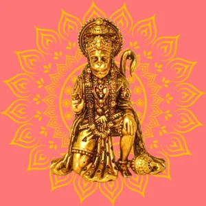 Sitting Hanuman idol in brass – Bajrangbali murti for home temple and pooja