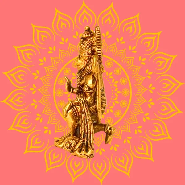 "Sitting Hanuman idol in brass – Bajrangbali murti for home temple and pooja"