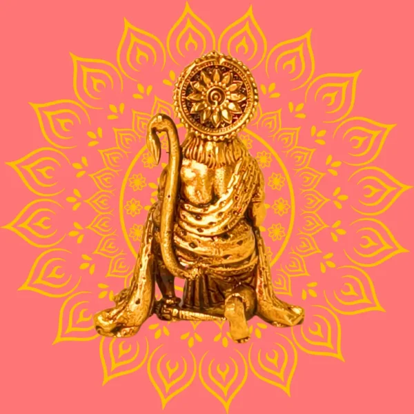 "Sitting Hanuman idol in brass – Bajrangbali murti for home temple and pooja"