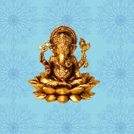 Brass Ganesh idol – divine Ganesha murti for pooja, blessings, prosperity, and success
