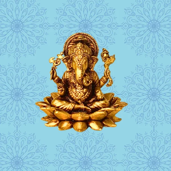 Brass Ganesh idol – divine Ganesha murti for pooja, blessings, prosperity, and success