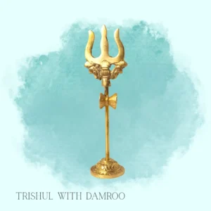 Brass Trishool with Damru – Lord Shiva pooja item