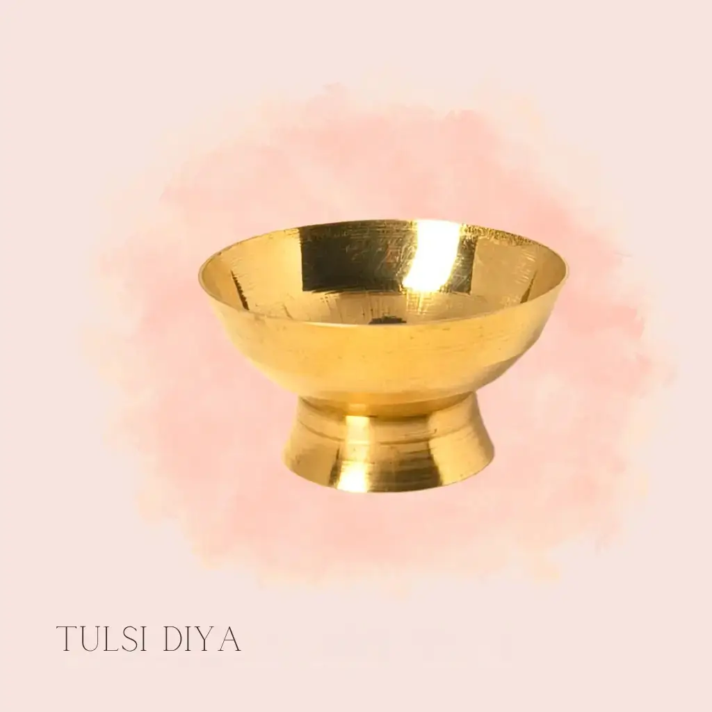 Brass Tulsi Diya for pooja rituals