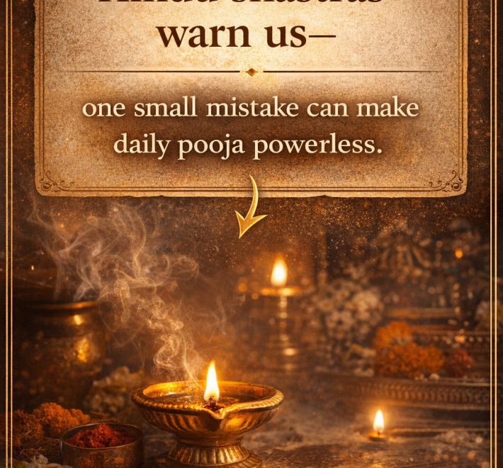 Traditional Hindu pooja setup with pure ghee diya and incense sticks symbolizing correct daily pooja rituals